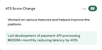 elevait cv review and revamp ats score change
